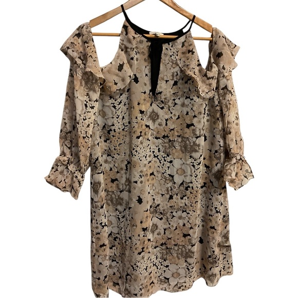 Joie Black and Beige Patterned Top - Picture 3 of 9